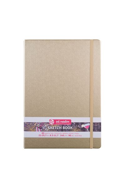 Talens Sketchbook Hard Cover Sketch Drawing Notebook 21x30 Cm140 gr80 YpMetallic Gold