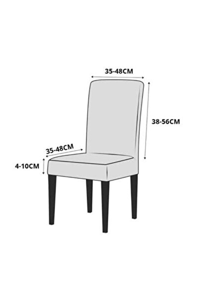 Aksa Home Sandalye Kılıfı Yıkanabilir Lastikli Likralı Kadife Damar Desenli 6'lı Set