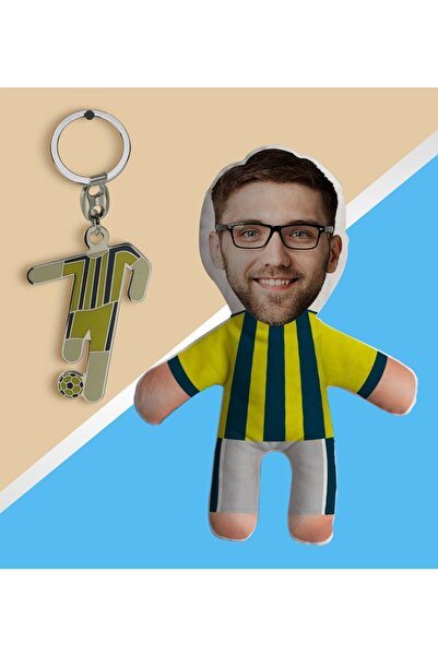 Bk Gift Kişiye Özel Fotoğraflı Sarı-lacivert Futbolcu Bebek Yastık Ve Formalı...