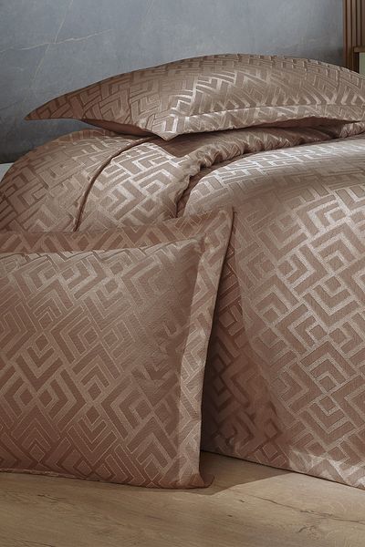 BİRHOME Двойно покривало Estila Jacquard Chenille (тъмно кафяво)