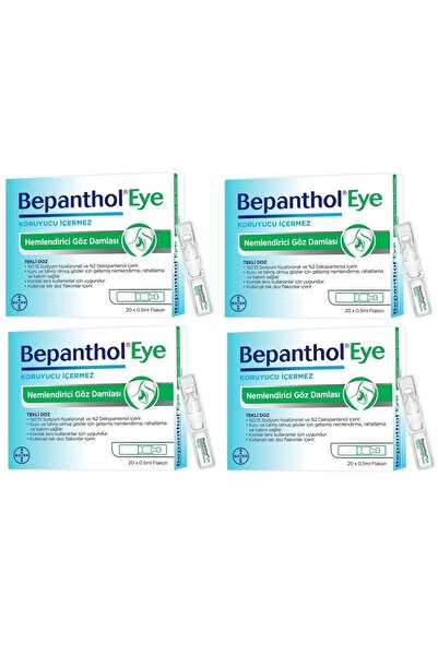 Bepanthol Eye Göz Damlası 0,5 ml x 20 Flakon 4 Adet