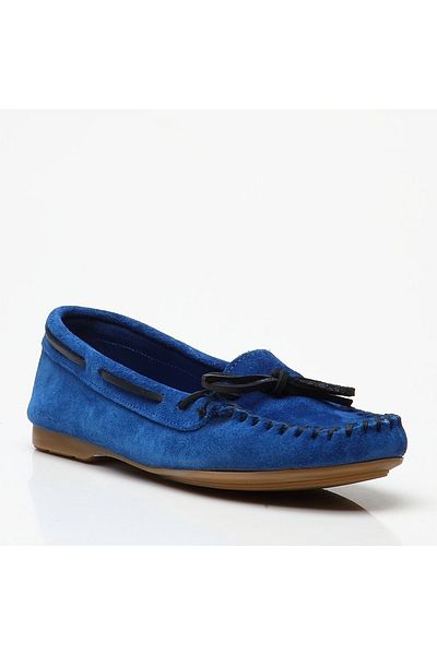 Hotiç Genuine Leather Blue Women's Laofer