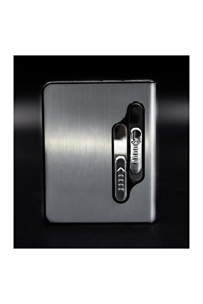 BENT Usb Girişli Şarjlı Sigara Tabakası Gri, Rüzgarda Sönmez, Otomatik Basmalı