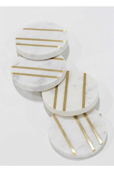 Sümeyra Marble Art كوستر - كوسترات رخام دائرية | الذهب | 4some |