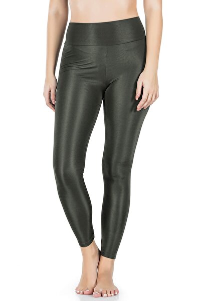 Derya Kurşun Ψηλόμεσο γυαλιστερό κολάν ντίσκο με κουκούτσι 0595