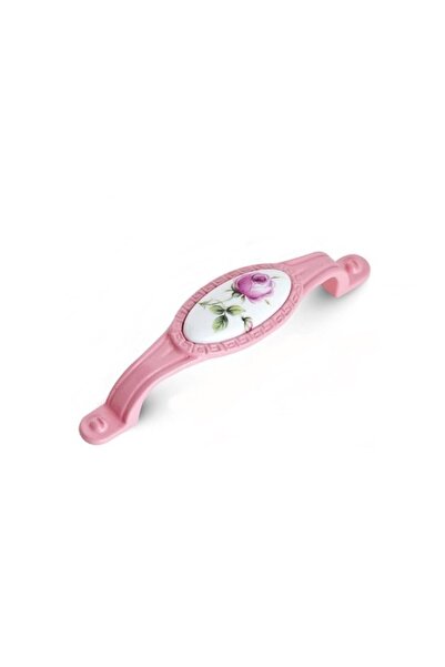 EYM Tomurcuk Porselen Mobilya Dolap Kulp 96 Mm Pembe Gül Pembe