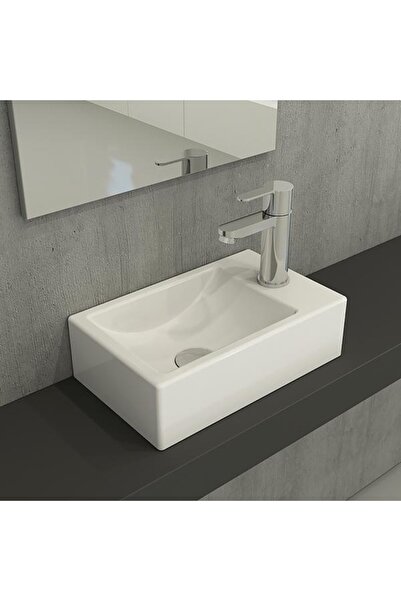 Hafele Molly Iı Banyo Lavabosu 370x220mm Sağ Parlak Beyaz Renk