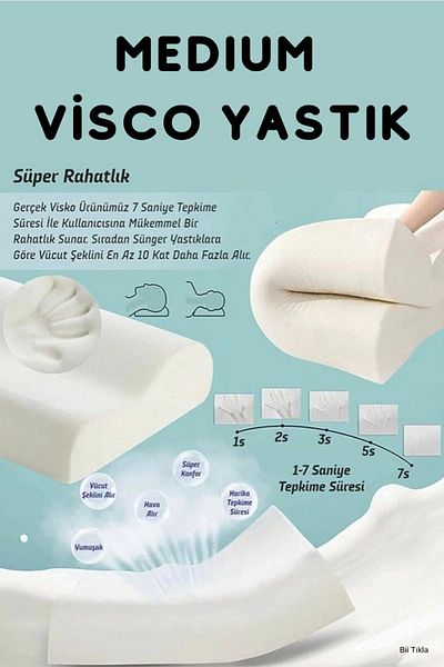 Viscomina Visco Air Channel Pillow Visco Air Pillow Medium Soft Pillow 56x34x13 Cm