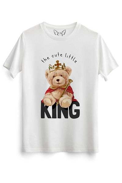 Alfa Tshirt Tricou alb King Tedy Bear