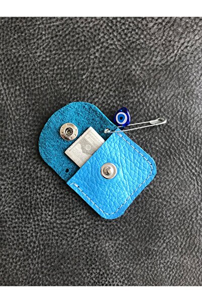 ViP GiFT Bebek Cevşen Dualı Kolye Muska Hakiki Deri El Yapımı Mavi