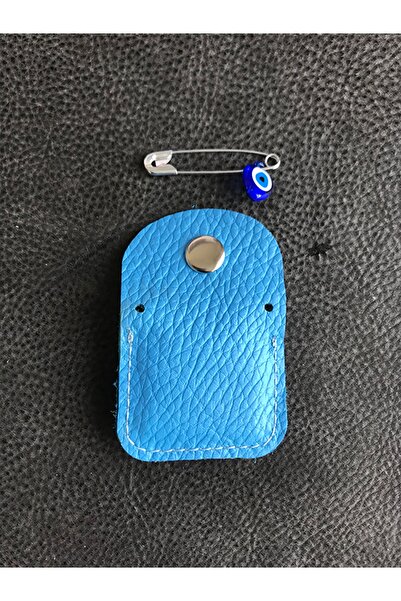 ViP GiFT Bebek Cevşen Dualı Kolye Muska Hakiki Deri El Yapımı Mavi