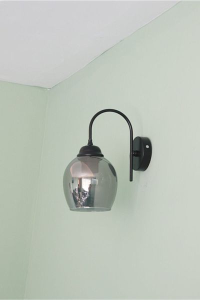 Uçar Black Jale Wall Sconce with Smoked Glass