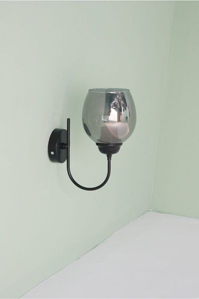 Uçar Black Jale Wall Sconce with Smoked Glass