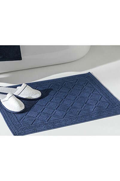 English Home Freya Бавовняний жакардовий килимок для ніг 50x70 см, синій