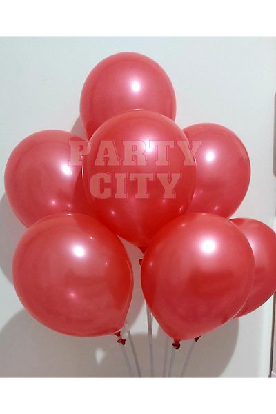 Party City 10 Pack Metallic Red Balloons