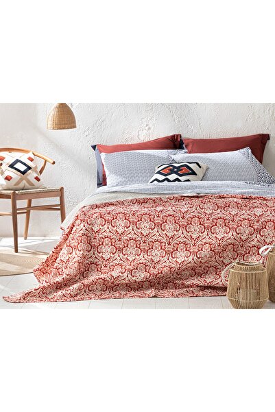 English Home Ethnic Coral Tek Kişilik Çift Taraflı Yatak Örtüsü 160x220 Cm Me...