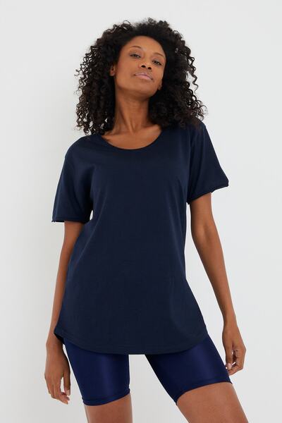 COOL TARZ Stil Cool Femei Albastru Marin Dirty Guler Casual Tricou-xktcps001r14s