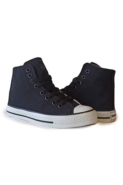 DUNLOP Women's Summer Linen High Top Sneaker Casual Sports Shoes 1982 Black V1