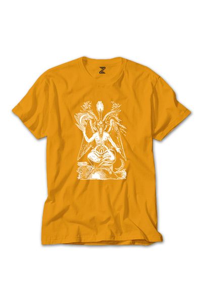 Z zepplin Κίτρινο μπλουζάκι με σχέδιο Baphomet Cliphas Levi