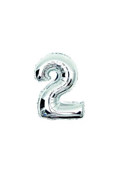 Deniz Party Store Silver Foil Balloon 16" Inch ( 2 ) Number