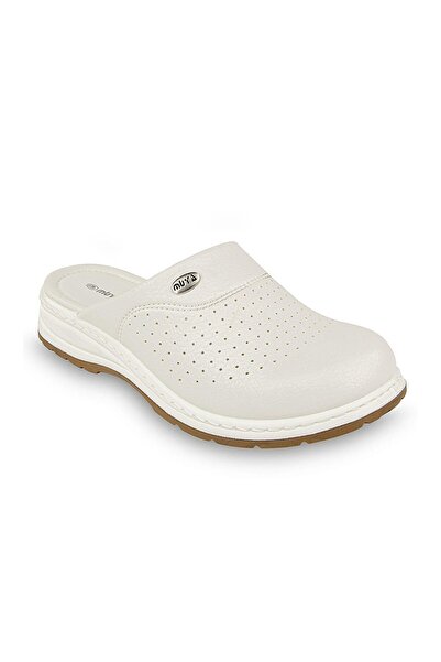 Muya Sabo Çok Amaçlı Kaymaz Kadın Tabanlı Terlik Beyaz