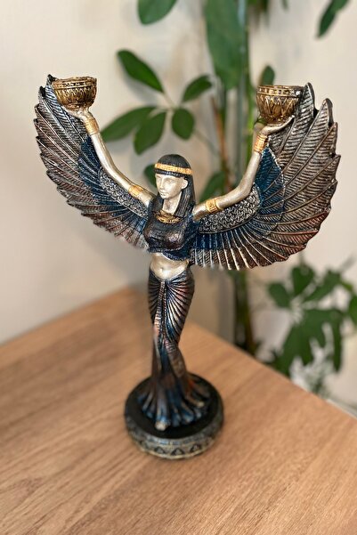 Tasarloxi Dekoratif Antik Tanrıça Isis Şamdan Mumluk