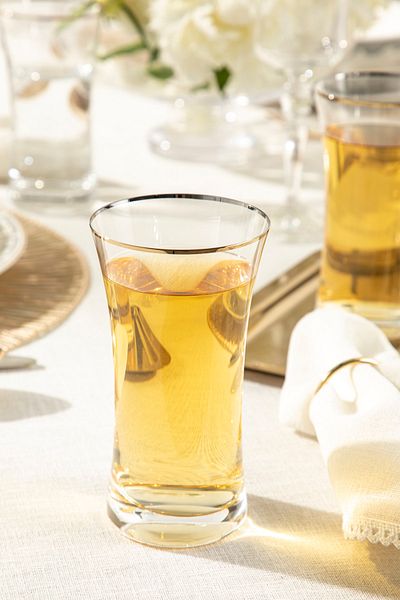 English Home Dina Glass 6-Piece Soft Drink Glass 340 Ml Gold