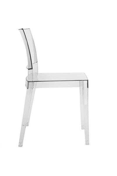 Papatya Gyza Transparan Şeffaf Sandalye - Yemek Odası Sandalyesi - Kolçaksız