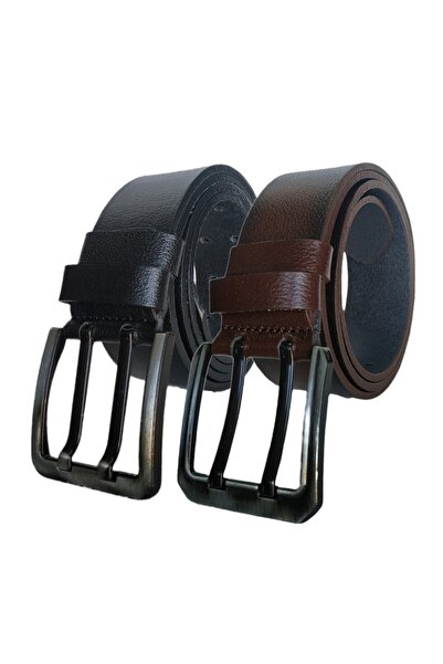 Kar-Pa طقم حزام جينز مزدوج اللون من الجلد الطبيعي 100% مكون من قطعتين: 4.5 سم...