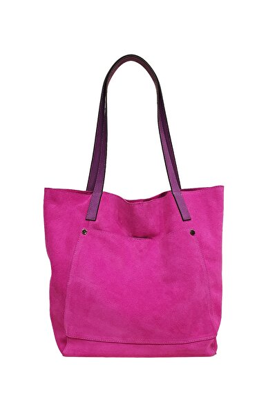 Ysmn Hakiki Deri Süet Kadın Omuz Çantası Fuşya Yc011992hsd