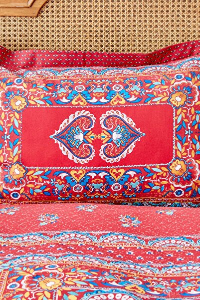 Karaca Home Mihver Pano Red 100% Cotton Double Duvet Cover