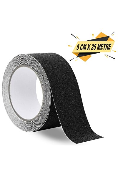 Dolunay İş Elbiseleri Merdiven Zemin Kaydırmaz Bant Yapışkanlı Zımparalı Siya...