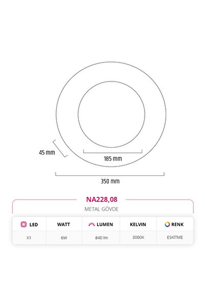NEVO Iç Mekan Eskitme Aplik 3000k Gün Işığı Na228