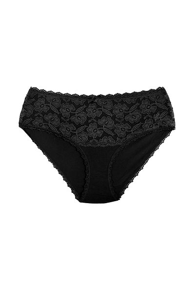 Zena 2-Piece High Waist Lace And Cotton Plus Size Women's Panties