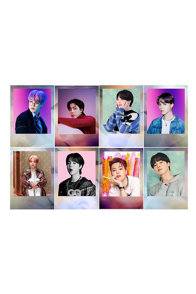 Güneş Kırtasiye Bts Jimin Photocard Set 8 Pieces Photocard Bright Print