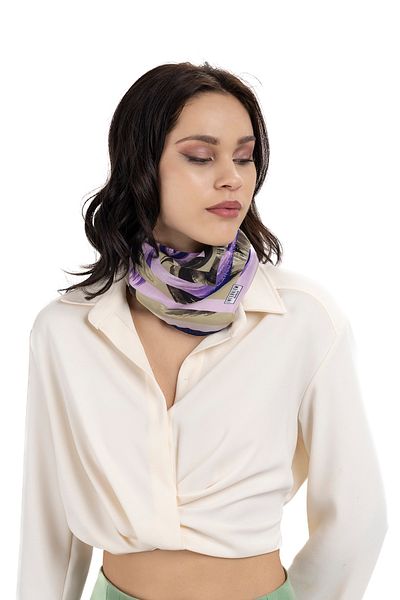 Sarar Women's Pearl Silk Patterned Scarf-bandana