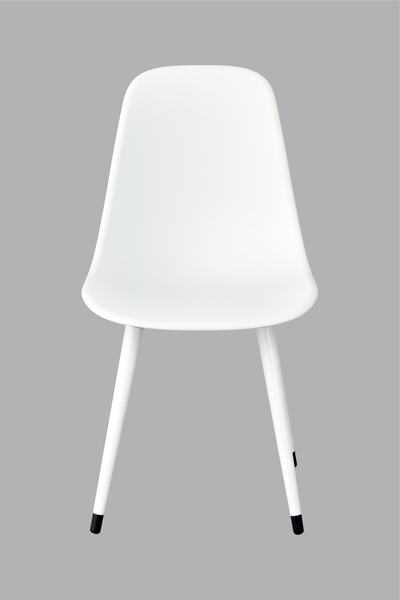 VİLİNZE Eames Beyaz Ahşap Ayak Plastik Beyaz Sandalye