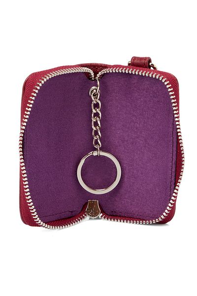 Tergan Claret Red Leather Unisex Keychain 00257n4b