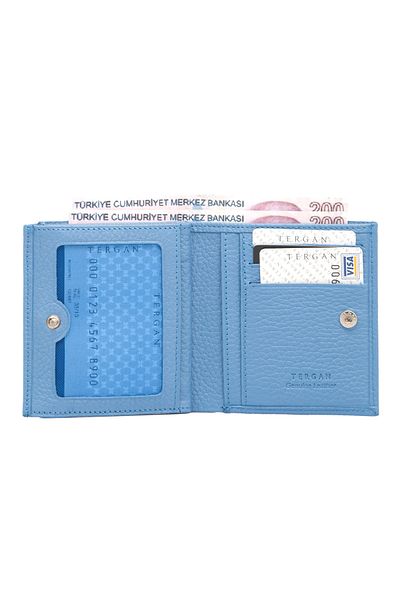 Tergan Blue Leather Women's Wallet 05627ı6t
