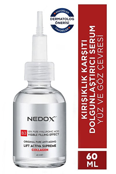 NEDOX Kırışıklık Karşıtı Dolgunlaştırıcı Botoks B3 Kolajen Serum 60 ml Ince Çizgi Sarkmalar