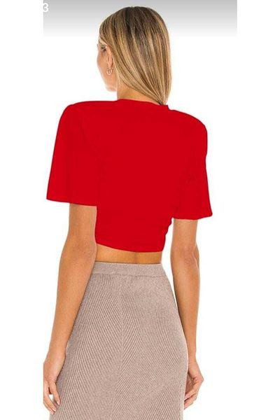Nsb Tasarım Croptop roșu căptușit pentru femei