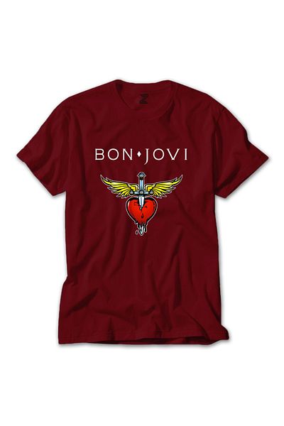 Z zepplin Κόκκινο μπλουζάκι Bon Jovi Hearth