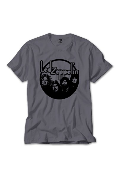 Z zepplin تي شيرت ليد زيبلين سيركل رمادي