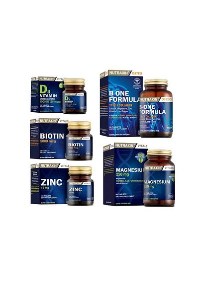 Nutraxin B-One Formula 90 Tablets + Biotin + Vitamin D3 + Zinc and Magnesium Supplement