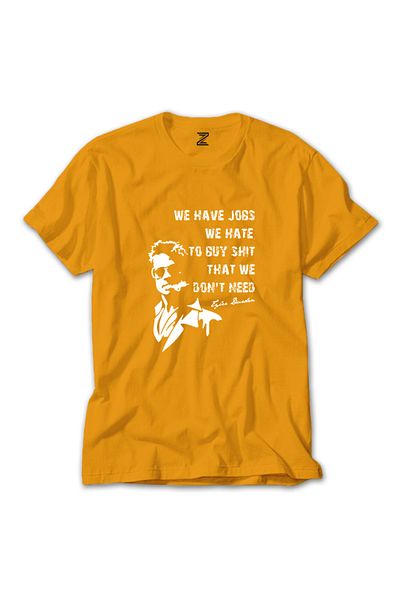 Z zepplin Fight Club - Κίτρινο T-Shirt, με το πλεονέκτημα των Jobs