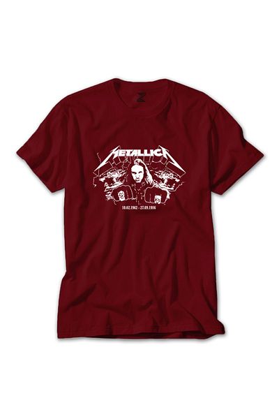 Z zepplin Κόκκινο μπλουζάκι Cliff Burton Punch