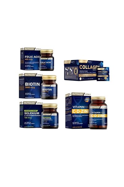 Nutraxin Collagen 30 Sachet - 10000MgFolic Acid, Selenium,BiotinandVitaminMax (c, D, Zinc)