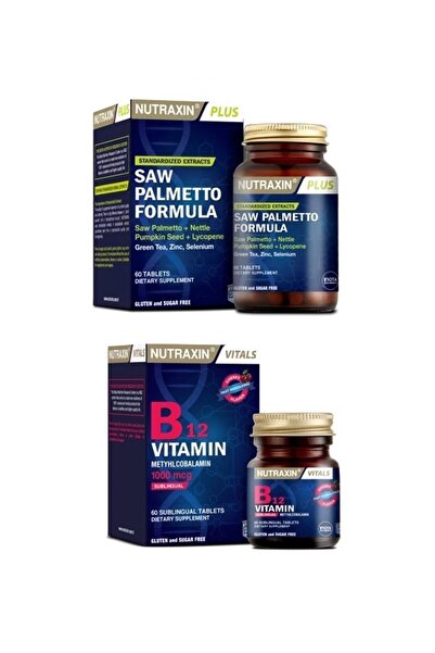 Nutraxin Saw Palmetto Formula 60 Tablet + B12 Vitamini 1000 Mcg 60 Dilaltı Ta...
