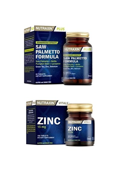 Nutraxin Saw Palmetto Formula 60 Tablet + Çinko ( Zinc ) Takviyesi 15 Mg 100 ...