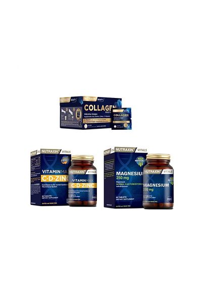 Nutraxin Collagen andVitaminMax (c,d,zinc) 60 Tablets +Magnesium60 Tablets - 10000MgSachet